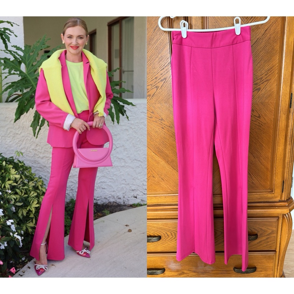 Fuchsia Pants With Front Slits. Size S - image 1
